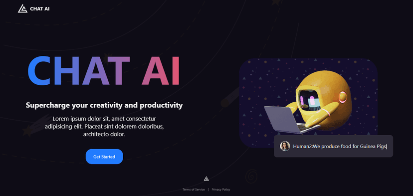 Capture d'écran du projet Chat AI Dashboard
