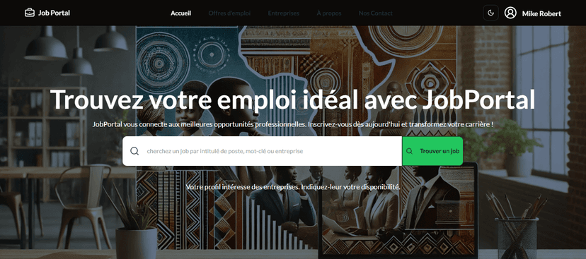 Capture d'écran du projet Job Portal